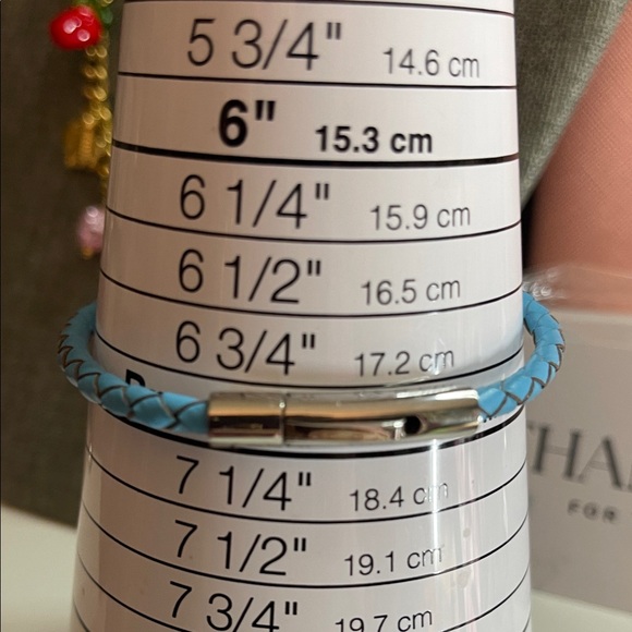 Blue Braided Bracelet with Silver Clasp 7” - Picture 5 of 5